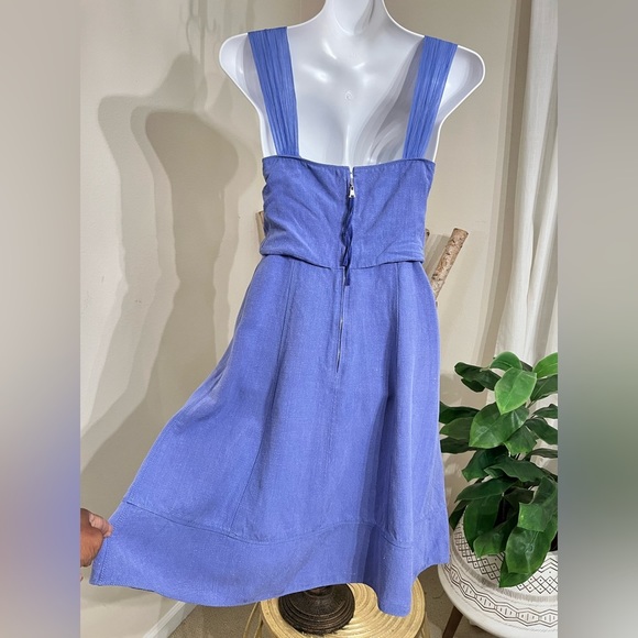 16 Louis Vuitton Lavender Bustier Linen | Silk Midi Dress • 38 - Picture 6 of 17